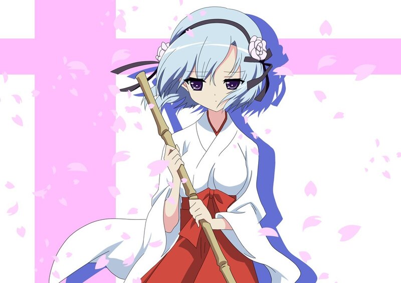 anime girl with staff