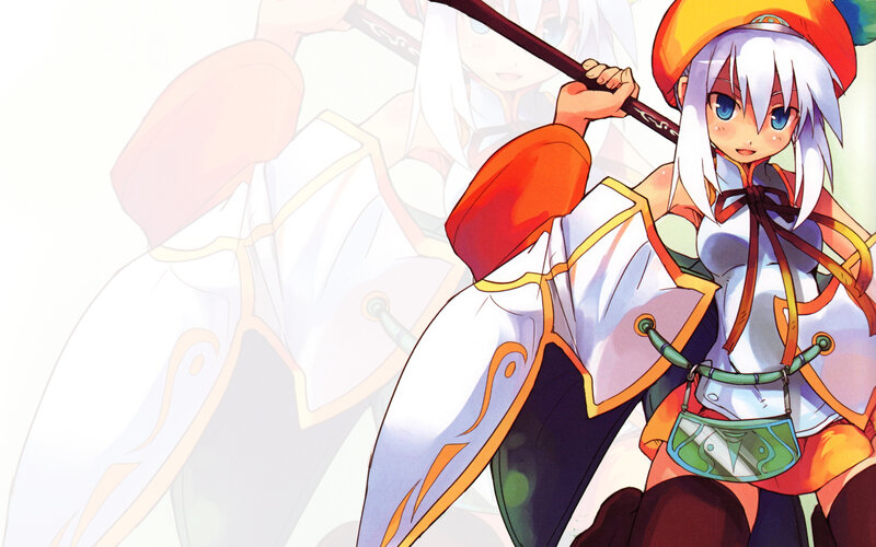 anime girl with staff