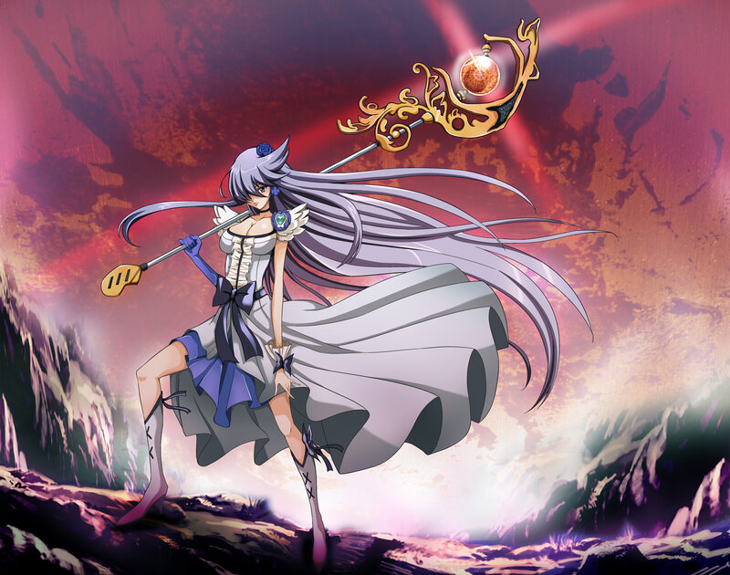 anime girl with staff