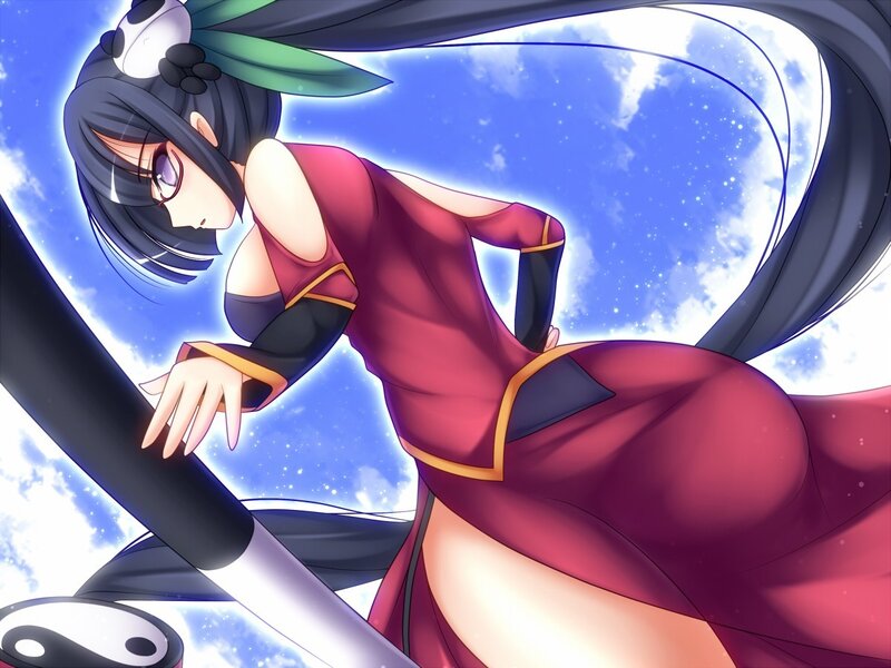 anime girl with staff
