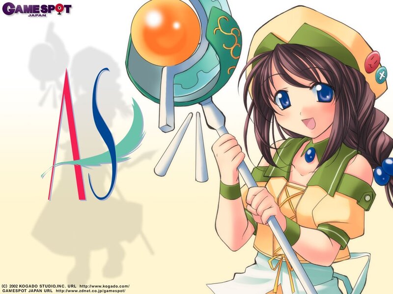 anime girl with staff