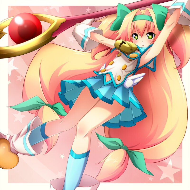 anime girl with staff