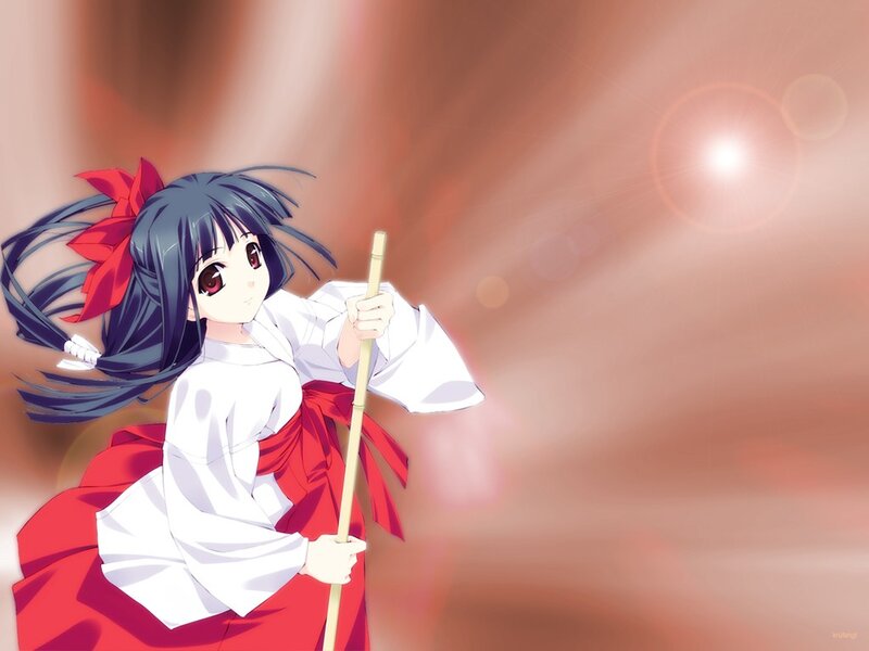anime girl with staff