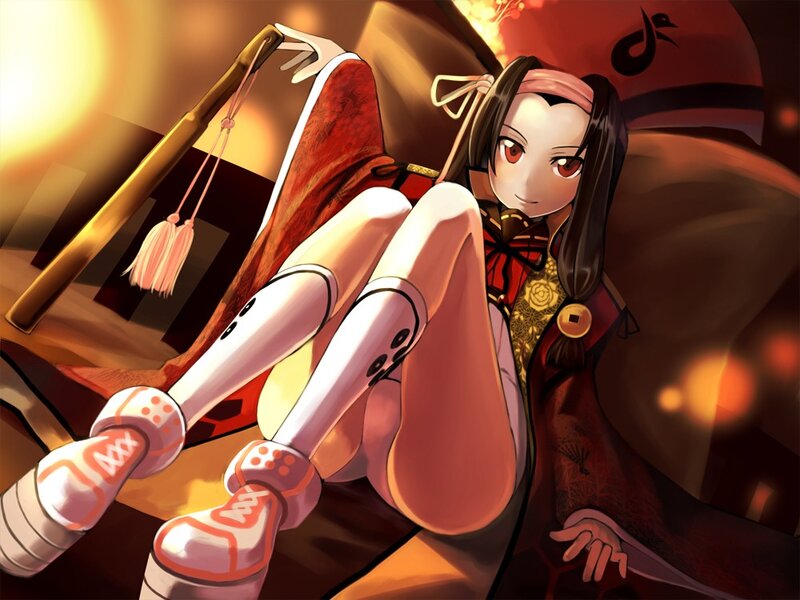 anime girl with staff