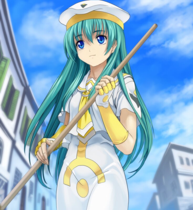 anime girl with staff