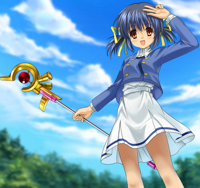 anime girl with staff