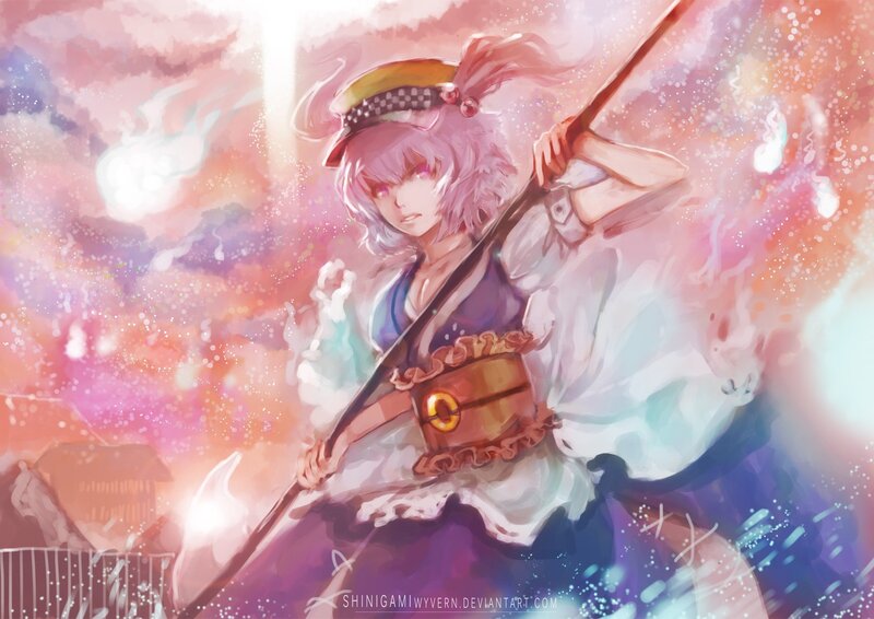 anime girl with staff