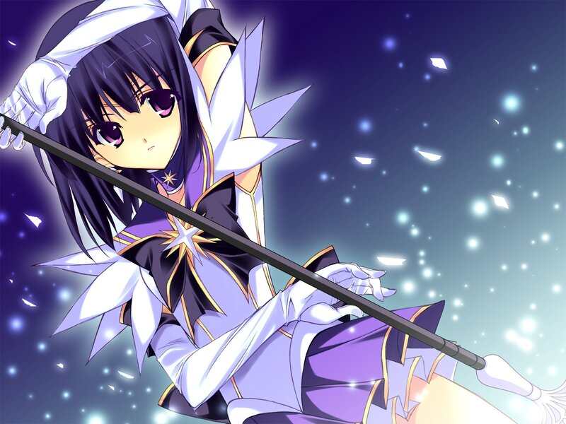 anime girl with staff