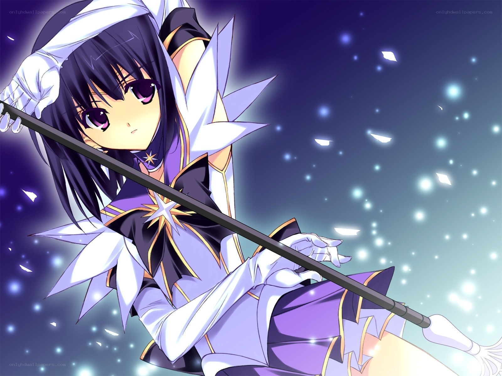 anime girl with staff
