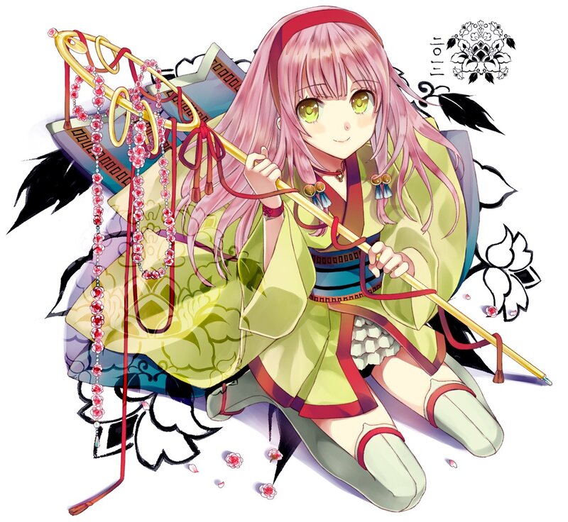 anime girl with staff