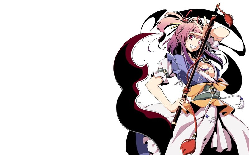 anime girl with staff