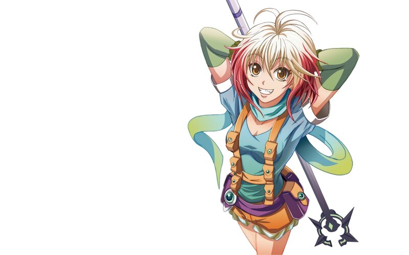 anime girl with staff