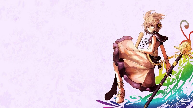 anime girl with staff