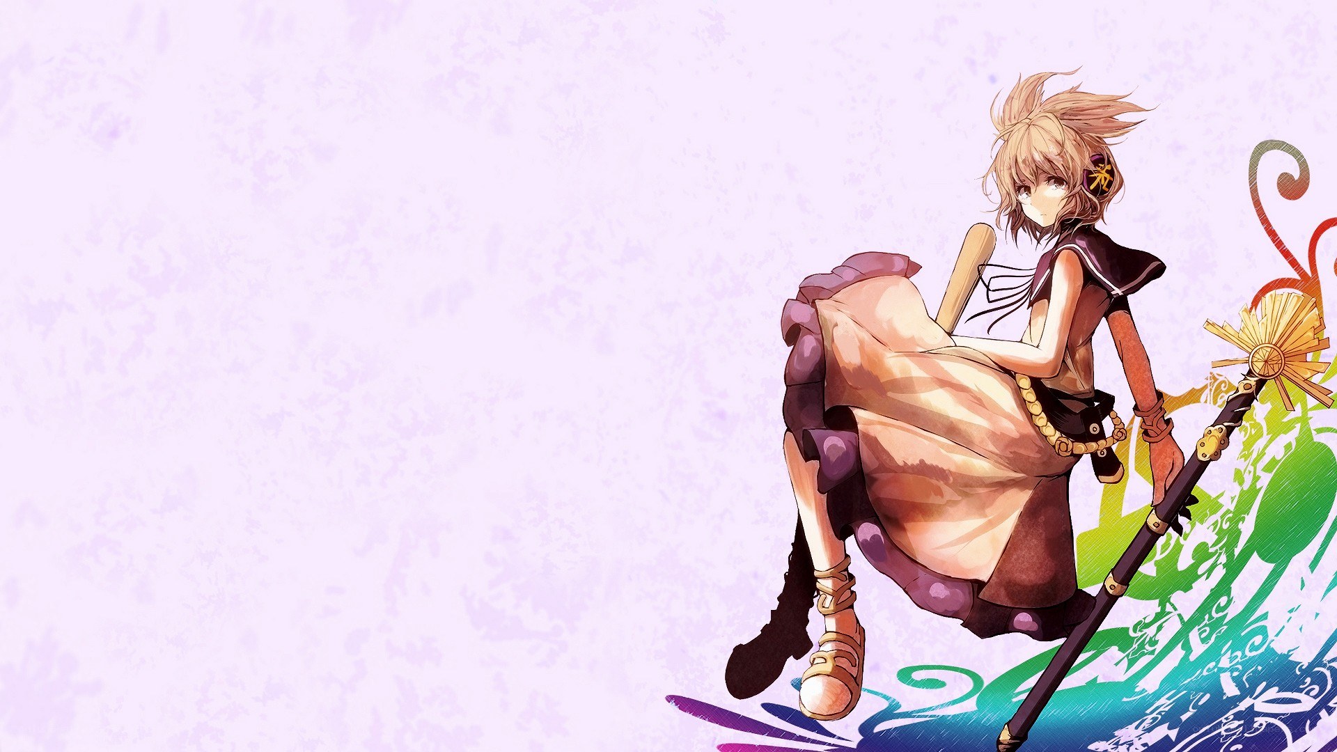 anime girl with staff