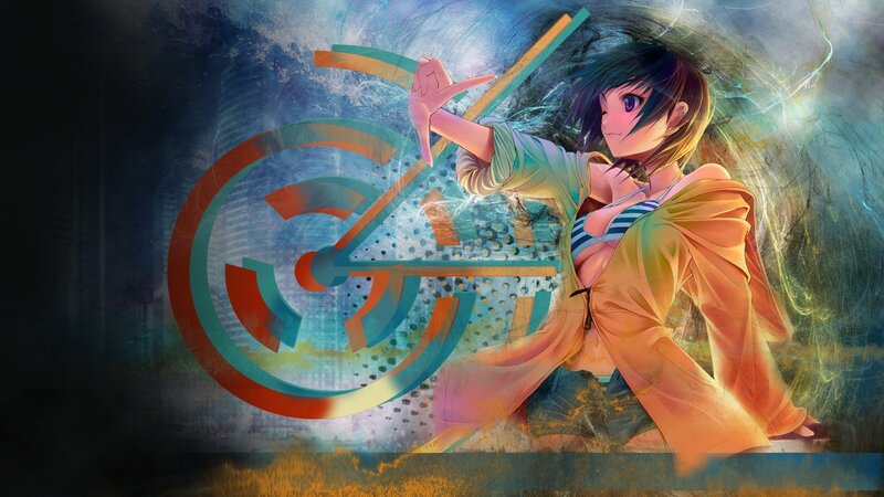 anime girl with staff