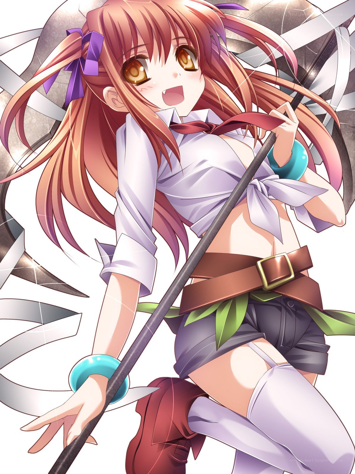 anime girl with staff