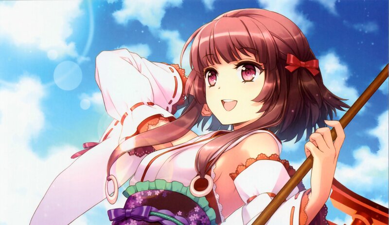 anime girl with staff