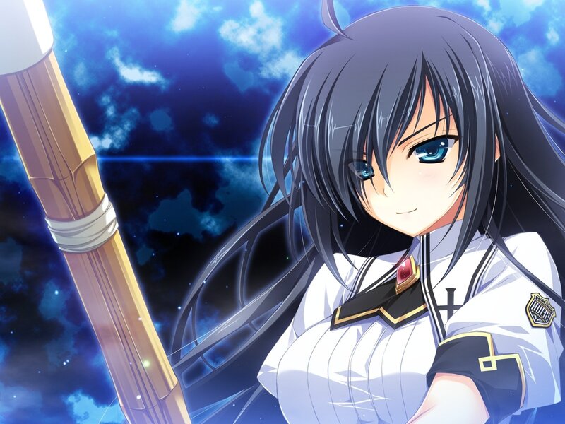 anime girl with staff