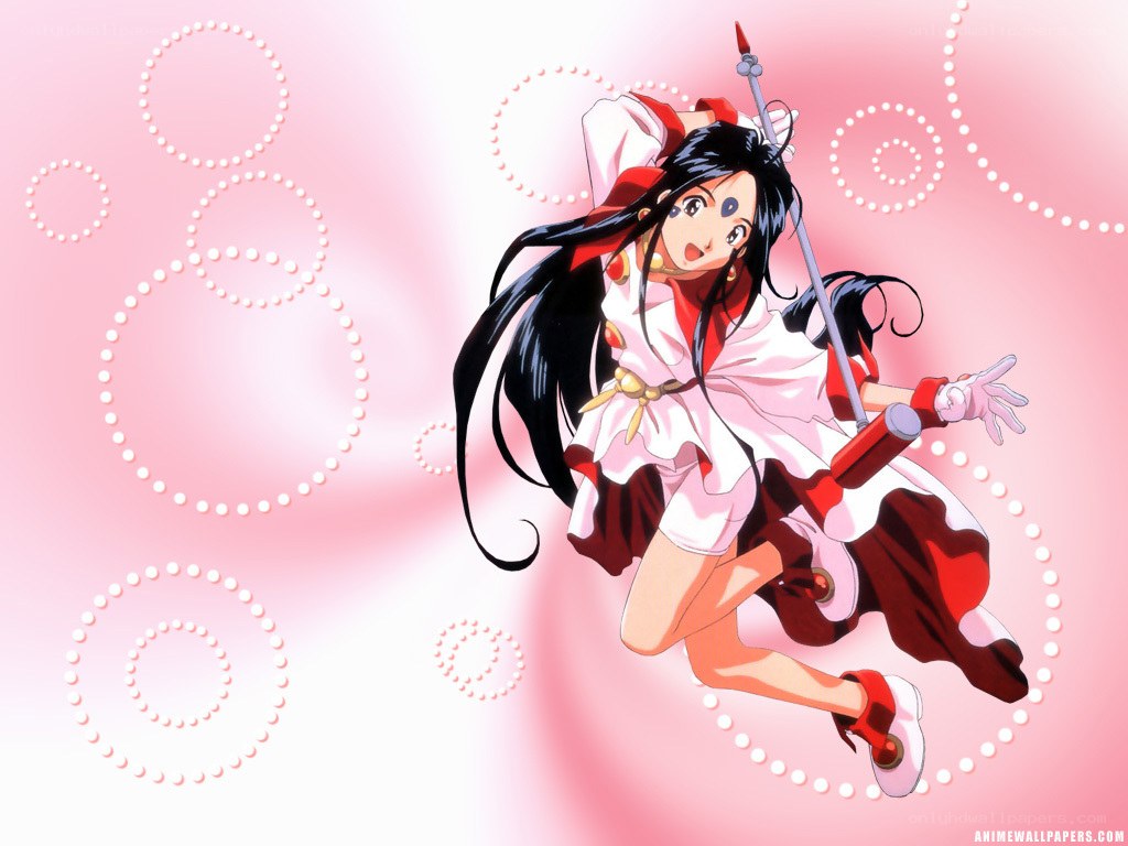 anime girl with staff