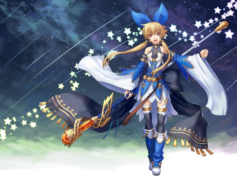 anime girl with staff
