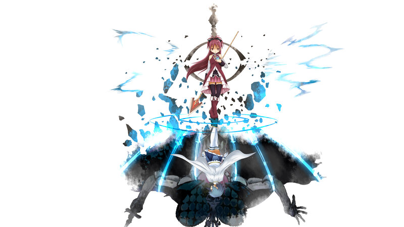 anime girl with staff and magic