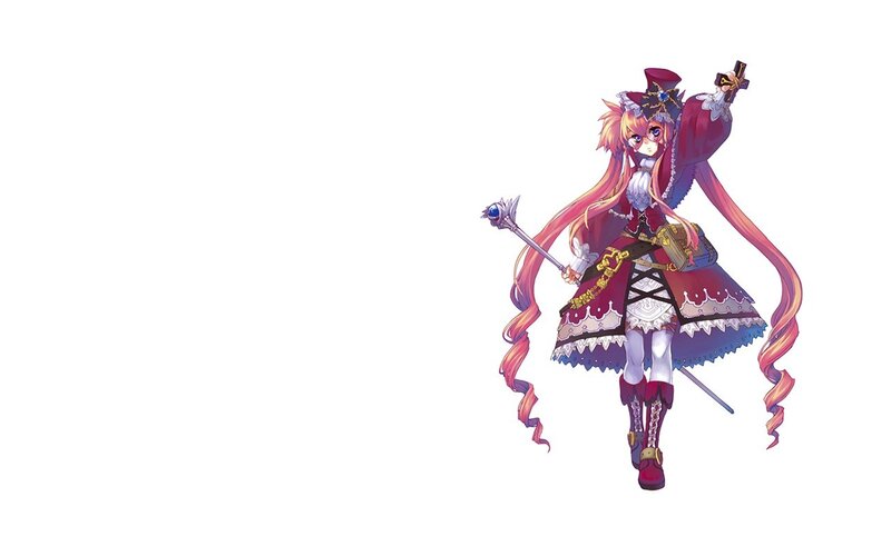 anime girl with staff and sword