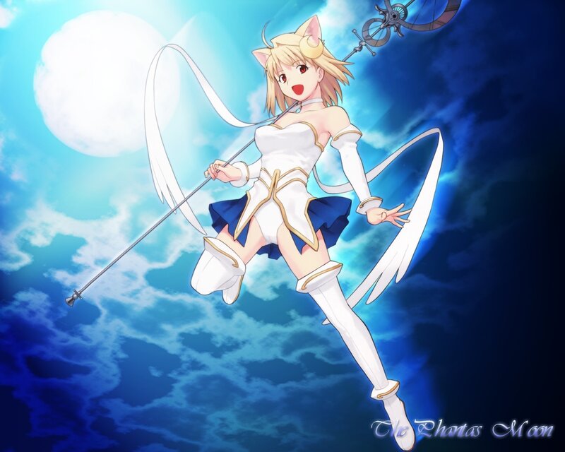 anime girl with staff and wings