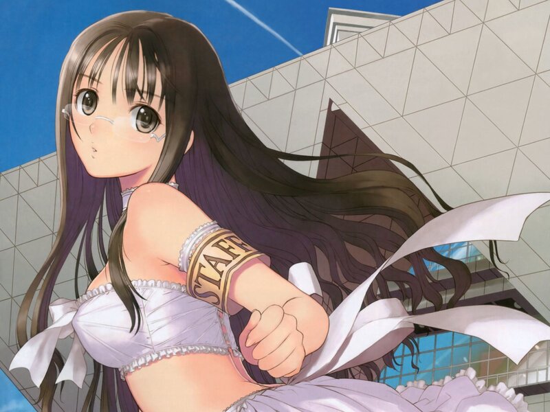 Anime girl with staff armband