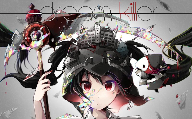 Anime Girl with Staff — Black, Chaotic