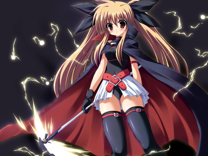 Anime Girl with Staff — Black