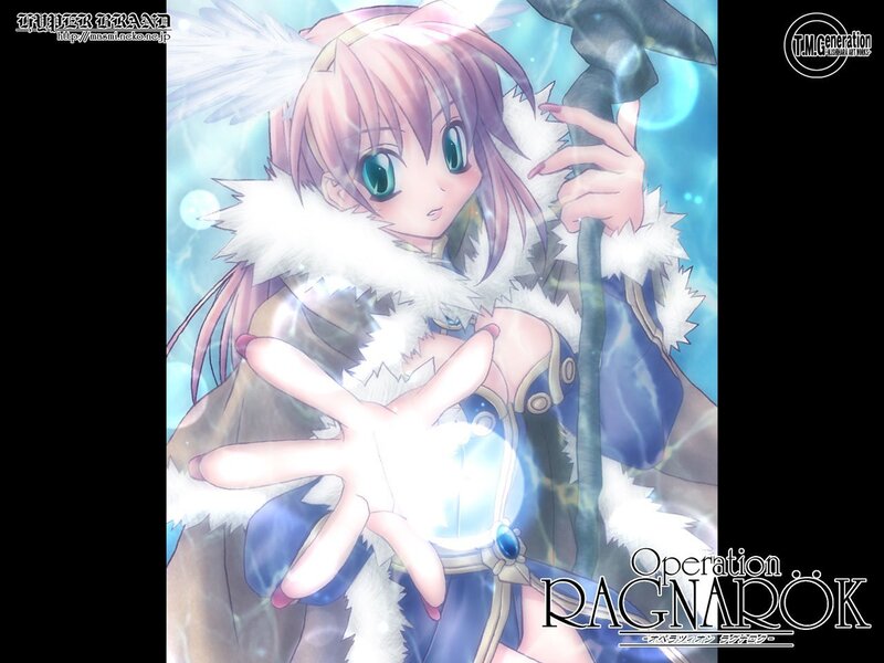 Anime Girl with Staff — Blue, Magical, Winter