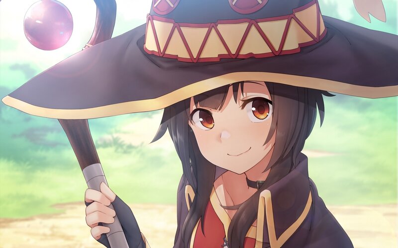 Anime Girl with Staff — Green, Calm, Afternoon