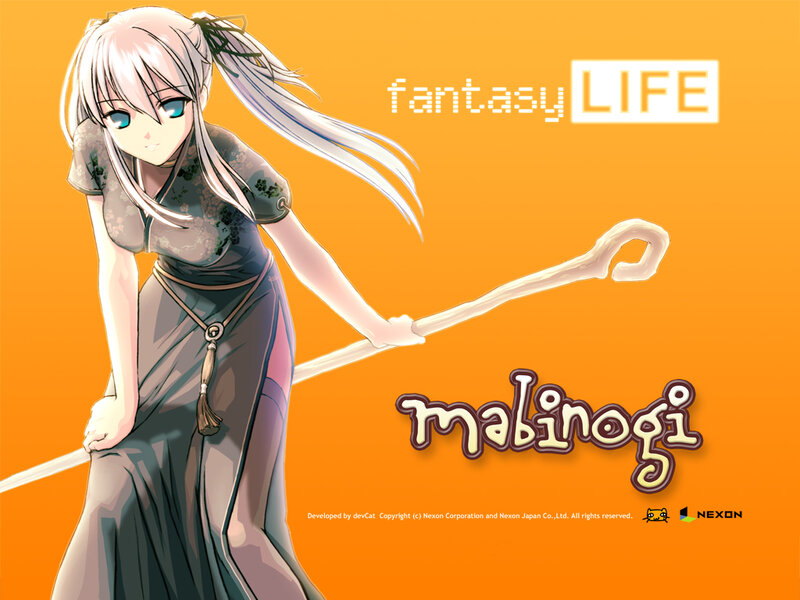 Anime Girl with Staff — Orange