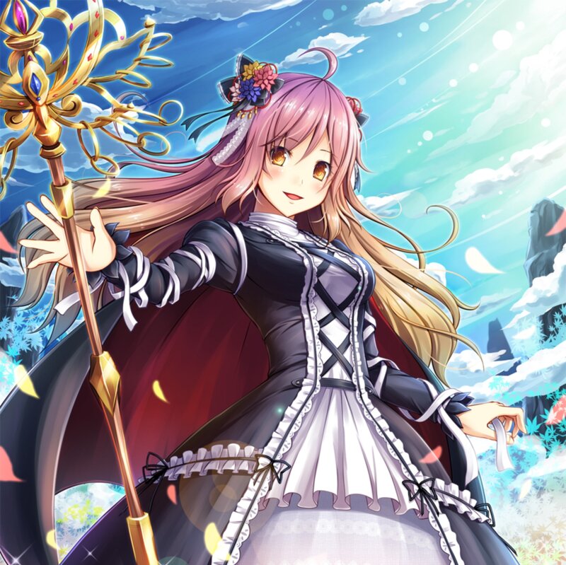 Anime Girl with Staff — Pink, Bright
