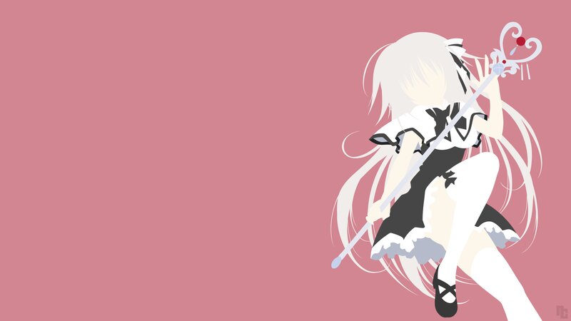 Anime Girl with Staff — Pink, Calm