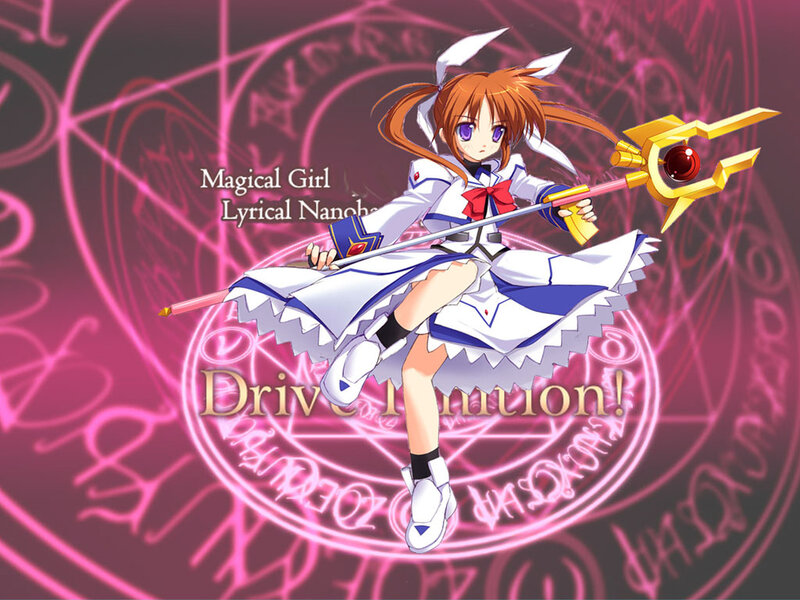 Anime Girl with Staff — Pink, Dramatic