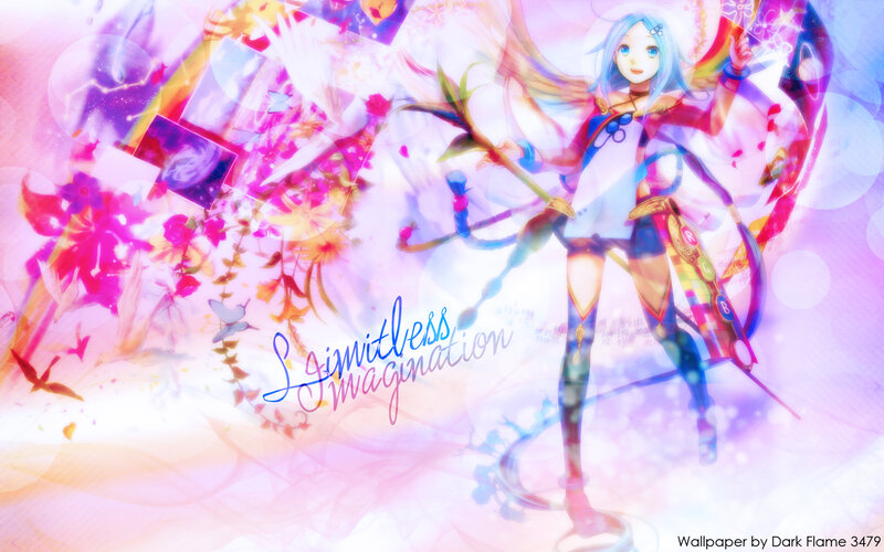 Anime Girl with Staff — Pink, Dreamy