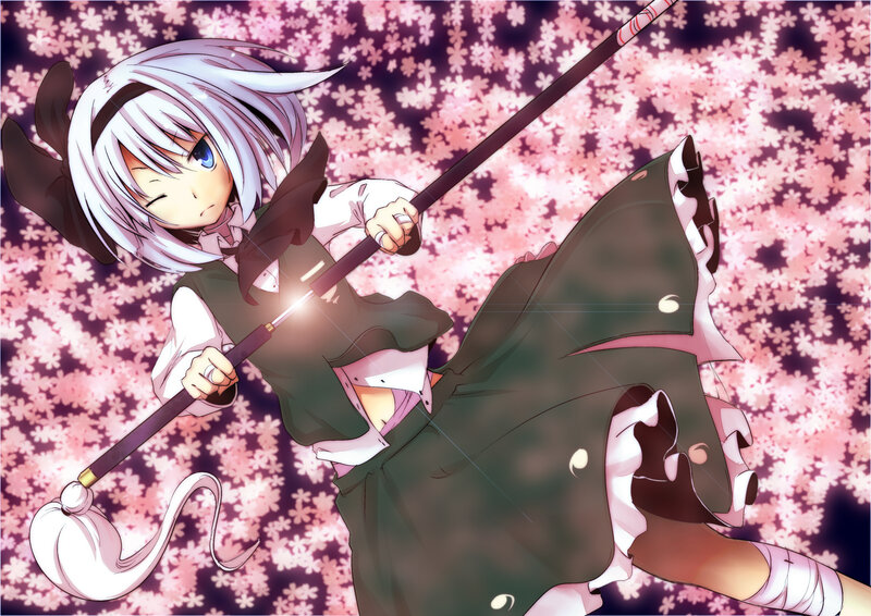 Anime Girl with Staff — Pink, Dynamic