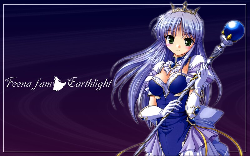Anime Girl with Staff — Purple, Dramatic, Crown