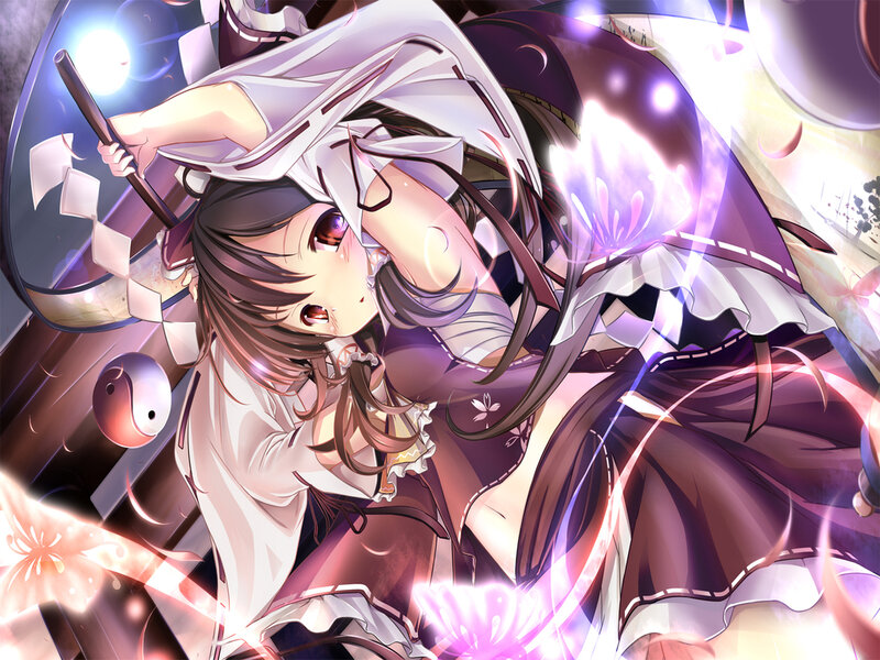 Anime Girl with Staff — Purple, Dramatic, Night, Magic