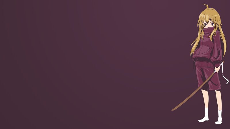 Anime Girl with Staff — Purple, Neutral
