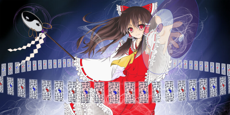 Anime Girl with Staff — Red, Dynamic