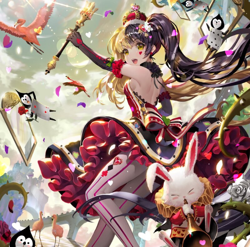Anime Girl with Staff — Red, Fantastical