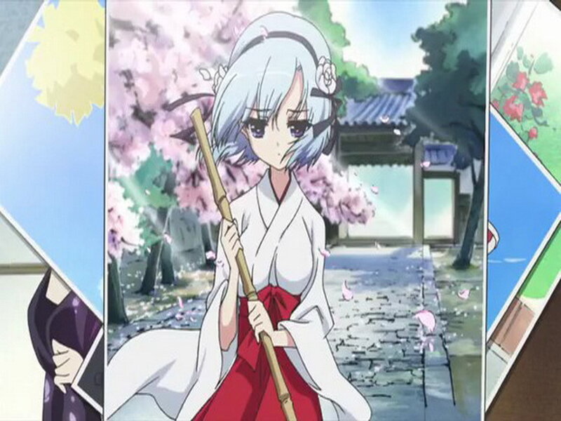 Anime Girl with Staff — White