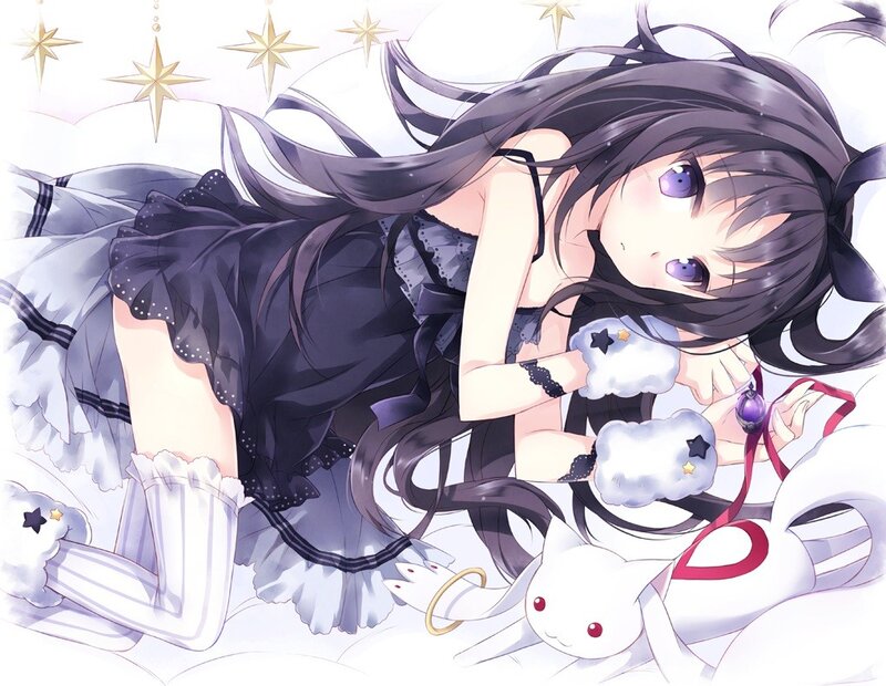 Anime girl with star and cloud