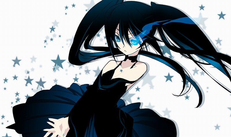 anime girl with star background