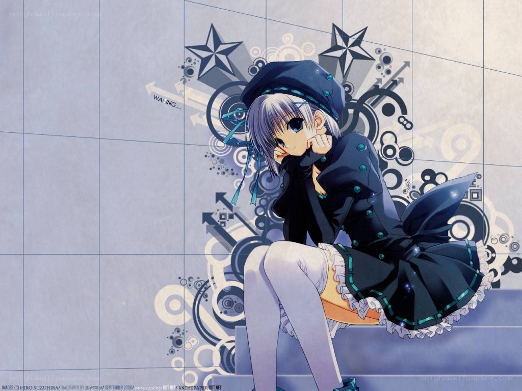 anime girl with star background