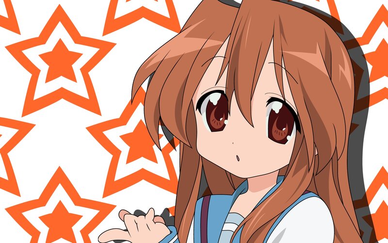 anime girl with star background