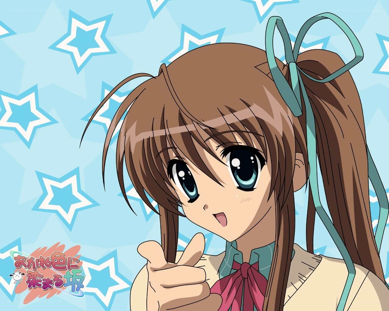Anime girl with star background