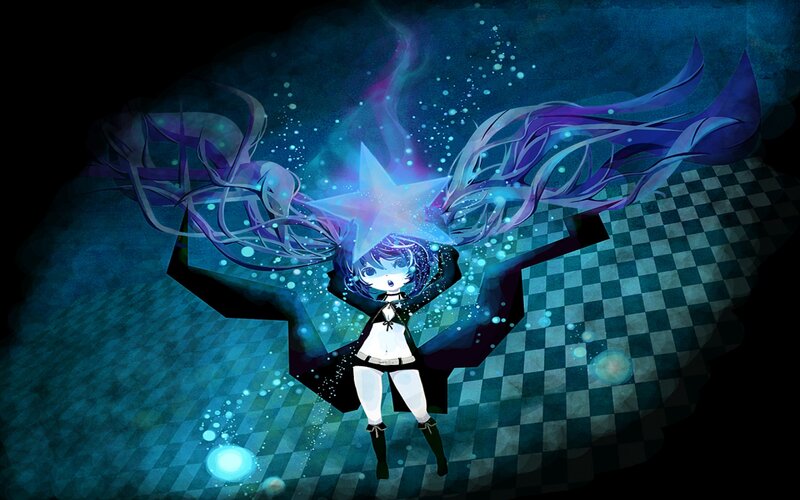Anime Girl with Star — Blue, Dramatic, Night